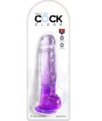 KING COCK - CLEAR PÉNIS RÉALISTE AVEC BOULES 16.5 CM VIOLET