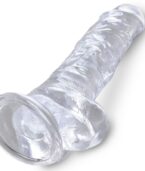 KING COCK - CLEAR PÉNIS RÉALISTE AVEC BOULES 16.5 CM TRANSPARENT