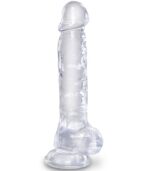 KING COCK - CLEAR PÉNIS RÉALISTE AVEC BOULES 16.5 CM TRANSPARENT