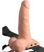 FETISH FANTASY SERIES - HARNAIS RÉGLABLE TÉLÉCOMMANDE PÉNIS RÉALISTE AVEC TESTICULES RECHARGEABLES ET VIBRATEUR 15 CM