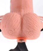 FETISH FANTASY SERIES - HARNAIS RÉGLABLE TÉLÉCOMMANDE PÉNIS RÉALISTE AVEC TESTICULES RECHARGEABLES ET VIBRATEUR 15 CM