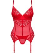 OBSESSIVE - CORSET & STRING INGRIDIA ROUGE M/L