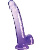 KING COCK - CLEAR GODE AVEC TESTICULES 20.3 CM VIOLET