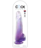 KING COCK - CLEAR GODE  TESTICULES 19 CM VIOLET