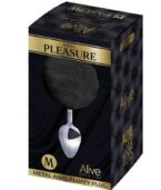 ALIVE - PLUG DE PLAISIR ANAL SPIRAL METAL FLUFFY NOIR TAILLE M