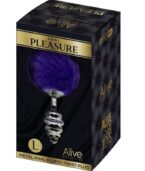 ALIVE - PLUG DE PLAISIR ANAL SPIRAL METAL FLUFFY VIOLET FONCÉ TAILLE L