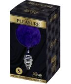 ALIVE - PLUG DE PLAISIR ANAL SPIRAL METAL FLUFFY VIOLET FONCÉ TAILLE S