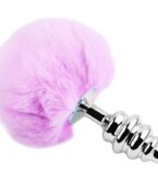 ALIVE - PLUG DE PLAISIR ANAL SPIRAL METAL FLUFFY VIOLET TAILLE L