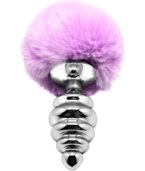 ALIVE - PLUG DE PLAISIR ANAL SPIRAL METAL FLUFFY VIOLET TAILLE L