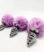 ALIVE - PLUG DE PLAISIR ANAL SPIRAL METAL FLUFFY VIOLET TAILLE L