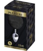 ALIVE - PLUG DE PLAISIR ANAL LISSE MÉTAL FLUFFY NOIR TAILLE S