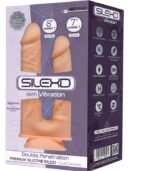 SILEXD - MODÈLE 1 VIBRATEUR PÉNIS RÉALISTE DOUBLE PÉNÉTRATION PREMIUM SILEXPAN SILICONE 17.5 / 19.5 CM