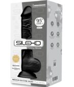 SILEXD - MODÈLE 1 PÉNIS RÉALISTE PREMIUM SILEXPAN SILICONE NOIR 24 CM