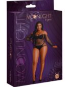 MOONLIGHT - MODÈLE 9 BODY À MANCHES LONGUES NOIR BRILLANT GRANDE TAILLE