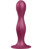 SATISFYER - GODE EN SILICONE DOUBLE BALL-R GRENAT