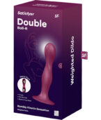 SATISFYER - GODE EN SILICONE DOUBLE BALL-R GRENAT