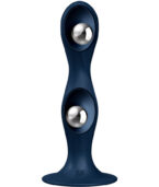 SATISFYER - DILDO EN SILICONE DOUBLE BALL-R BLEU