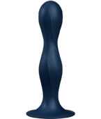 SATISFYER - DILDO EN SILICONE DOUBLE BALL-R BLEU