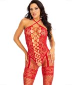 LEG AVENUE - BODYSTOCKING COU LICOL COEURS ROUGES ROUGE