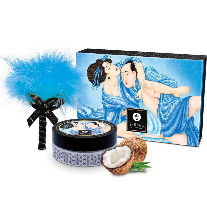 SHUNGA - KIT DE POUDRE DE MASSAGE COMESTIBLE À LA NOIX DE COCO