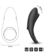 ARMONY - ANNEAU VIBRATEUR SHARK POUR COUPLES TÉLÉCOMMANDE NOIR