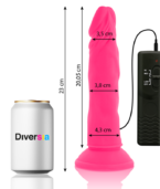 DIVERSIA - DILDO SOUPLE AVEC VIBRATION ROSE 23 CM -O- 4.3 CM