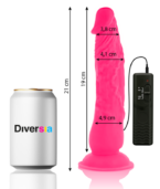 DIVERSIA - DILDO VIBRANT FLEXIBLE ROSE 21 CM -O- 4.9 CM