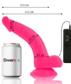 DIVERSIA - DILDO VIBRANT FLEXIBLE ROSE 21.5 CM -O- 4.5 CM