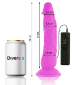 DIVERSIA - DILDO VIBRANT FLEXIBLE VIOLET 21 CM -O- 4.9 CM