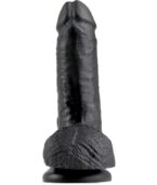 KING COCK - 7 GODE NOIR AVEC BOULES 17.8 CM