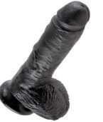 KING COCK - 8 GODE NOIR AVEC BOULES 20.3 CM