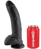 KING COCK - 9 GODE NOIR AVEC BOULES 22.9 CM