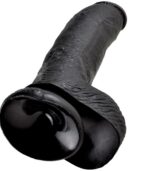 KING COCK - 9 GODE NOIR AVEC BOULES 22.9 CM