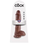 KING COCK - 10 GODE MARRON AVEC BOULES 25.4 CM