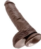 KING COCK - 10 GODE MARRON AVEC BOULES 25.4 CM