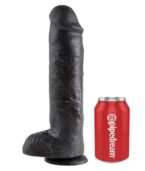 KING COCK - 11 GODE NOIR AVEC BOULES 28 CM