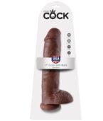 KING COCK - 11 GODE MARRON AVEC BOULES 28 CM