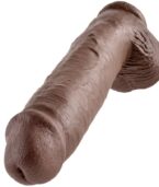 KING COCK - 11 GODE MARRON AVEC BOULES 28 CM