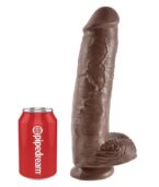 KING COCK - 11 GODE MARRON AVEC BOULES 28 CM