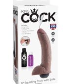 KING COCK - PÉNIS EJACULATEUR RÉALISTE MARRON 22.86 CM