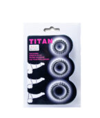 BAILE - TITAN SET 3 PCS COCK RING NOIR 2.8 + 2.4 + 1.9 CM