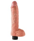 KING COCK - GODE VIBRANT AVEC TESTICULES 25.5 CM COULEUR NATURELLE