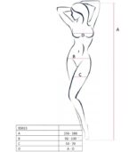 PASSION - FEMME BS013 BODYSTOCKING NOIR TAILLE UNIQUE