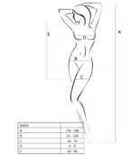 PASSION - FEMME BS025 BODYSTOCKING NOIR STYLE ROBE TAILLE UNIQUE