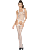 PASSION - FEMME BS038 BODYSTOCKING BLANC TAILLE UNIQUE