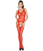 PASSION - FEMME BS038 BODYSTOCKING ROUGE TAILLE UNIQUE