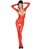 PASSION - FEMME BS031 BODYSTOCKING ROUGE TAILLE UNIQUE