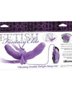 FETISH FANTASY ELITE - VIBRATING DOUBLE DELIGHT STRAP-ON PURPLE