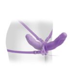 FETISH FANTASY ELITE - VIBRATING DOUBLE DELIGHT STRAP-ON PURPLE