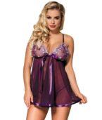 SUBBLIME - BABYDOLL AVEC ARC ET DÉTAILS BRILLANTS VIOLET S / M